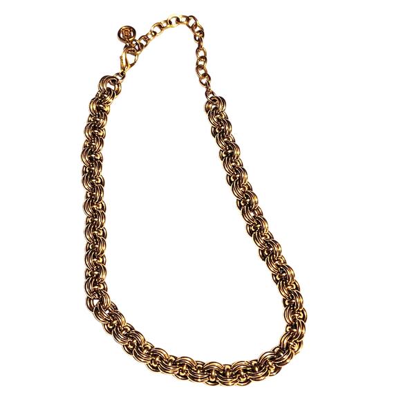 Givenchy vintage necklace Heavy lobster claw closure 1990's Goldtone double curb - Picture 1 of 5